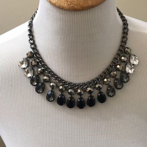 Statement Necklace Black and Silver